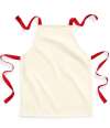 W362 Westford Mill Fairtrade Kids Craft Apron Natural / Classic Red colour image